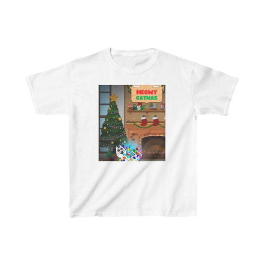 Kids “Meowy Catmas” Heavy Cotton Tee